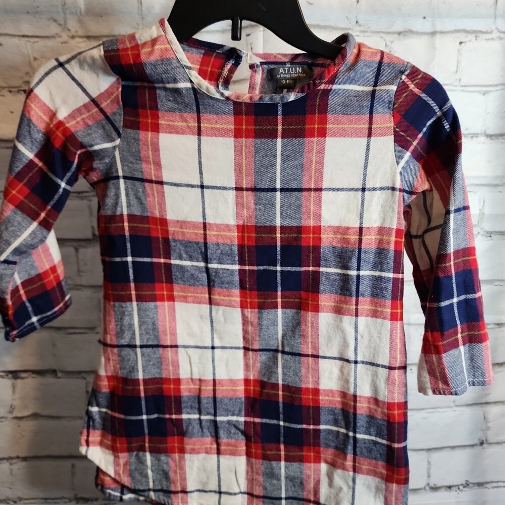 A.T.U.N. Plaid Girls Long Sleeve Top